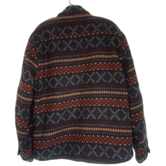 Civil Society Wool Blend Jacket Sherpa Lined Aztec Print Shacket Cabincore Sz L - Picture 2 of 14